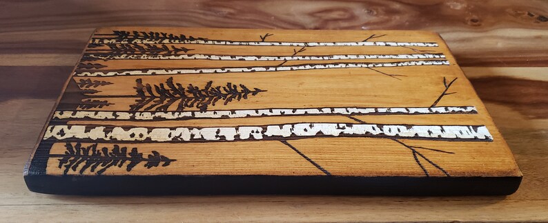 Woodburning, Pyrography, Forest Scene, Birch, Aspen, Trees, Woodland ...