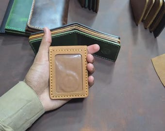 Handcrafted Leather Magnetic ID Card Holder | Professional Badge Case (Custom Colors)