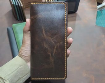 Handcrafted Leather Mobile Wallet | Magnetic Lock, Card Clutch (Custom Colors)