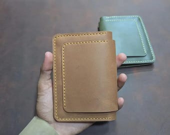 Handcrafted Leather Passport Wallet – Dual Snap Travel Organizer (Custom Colors)