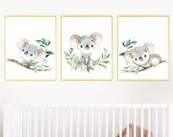 Aussie Rules Koala Nursery D\u00e9cor Doggies. Koala Western Bull Dog Nursery Prints Wall Art Prints AFL Footy Western Bulldogs