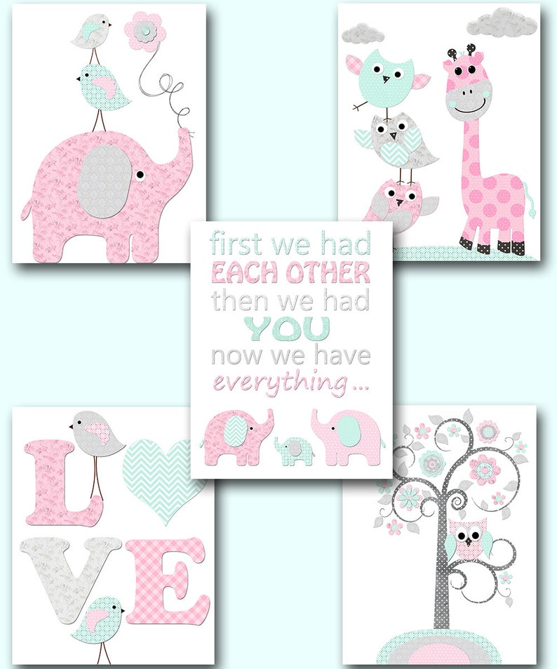 pink elephant nursery decor