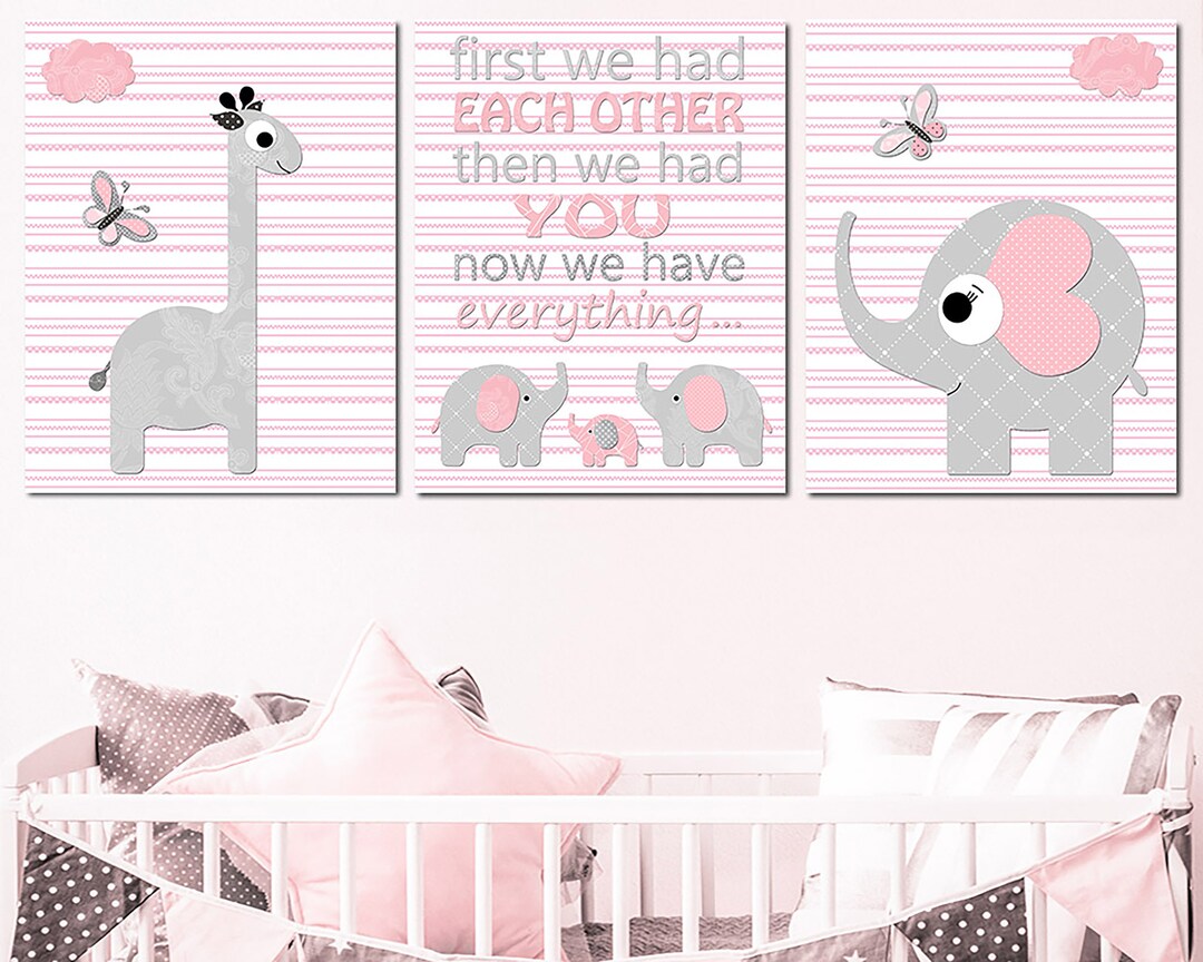 Baby Girl Nursery Quotes Wall Art Print First We Had Each Etsy