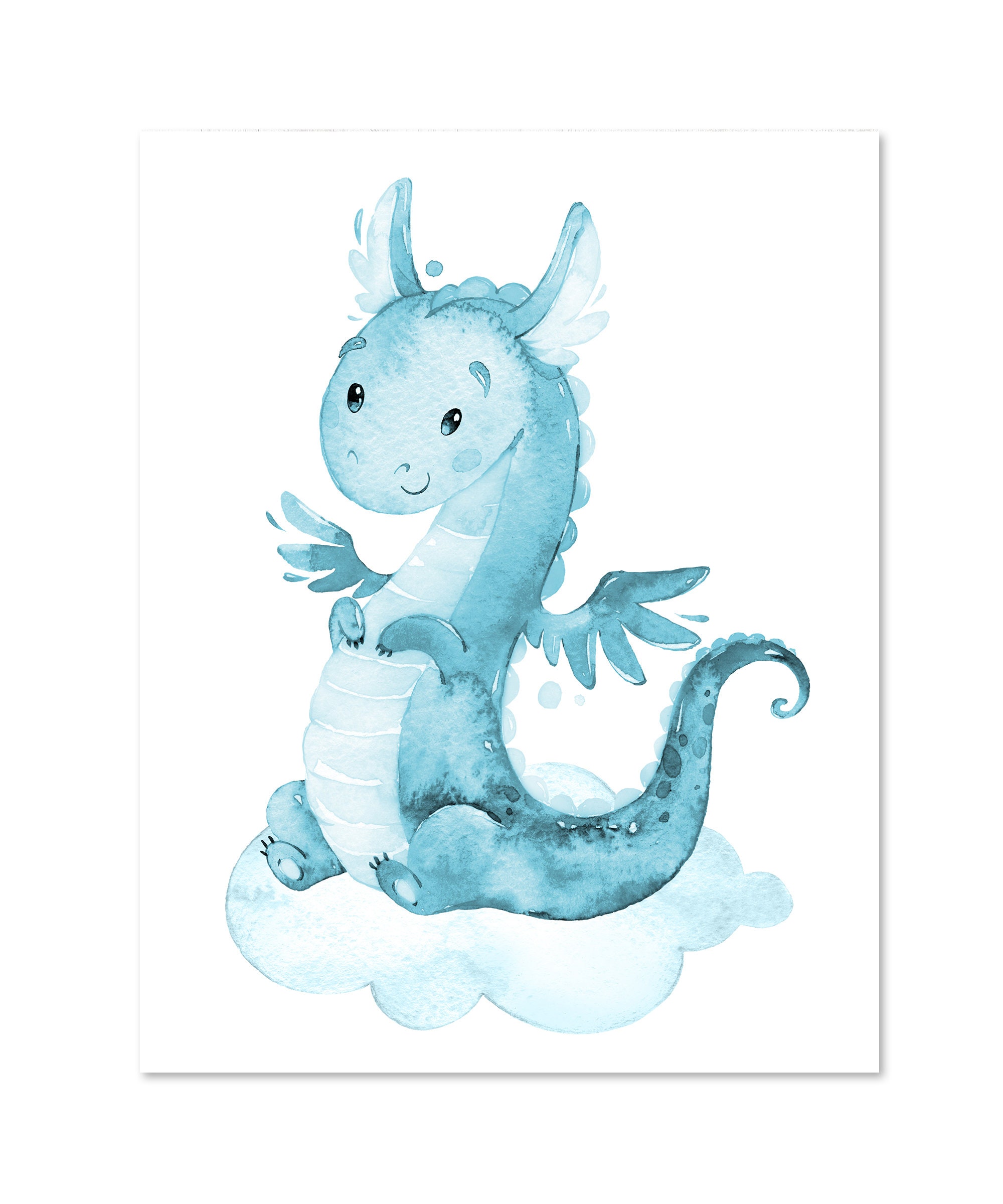 Baby Boy Nursery Decor Dragon Prints Wall Art Kids Playroom Set of 3 ...