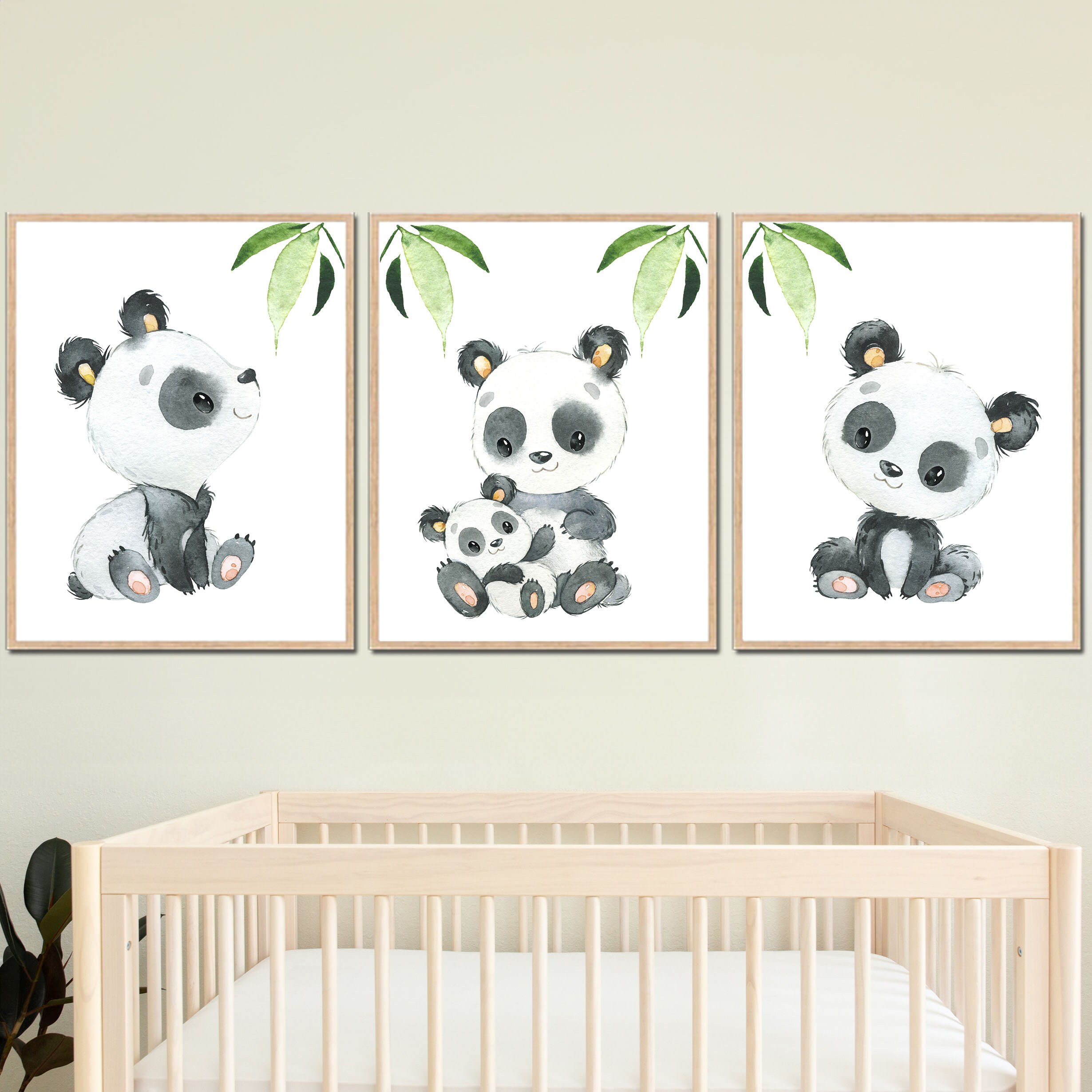 Panda Room Decor Baby Boy Nursery Wall Art Kids Prints Children Animals ...