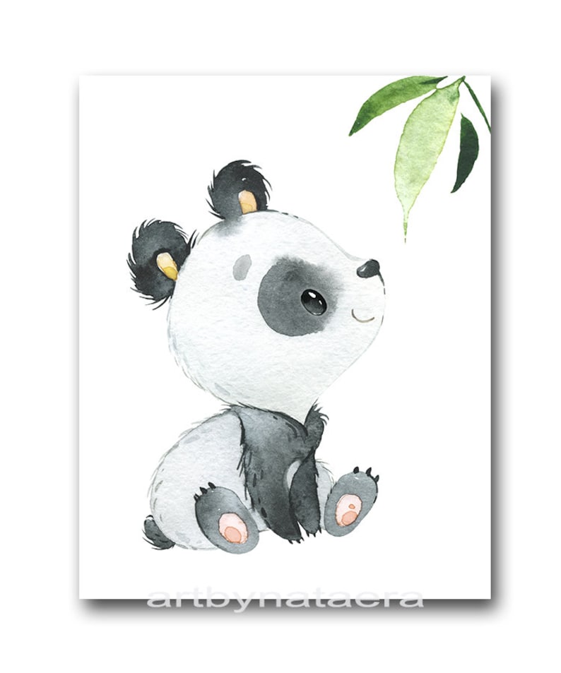 Panda Nursery Wall Decor Baby Boy Room Art Printable Kids Children ...