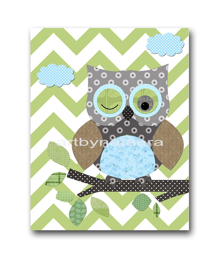 Owl Decor Owl Nursery Baby Boy Nursery Art Nursery wall art Etsy