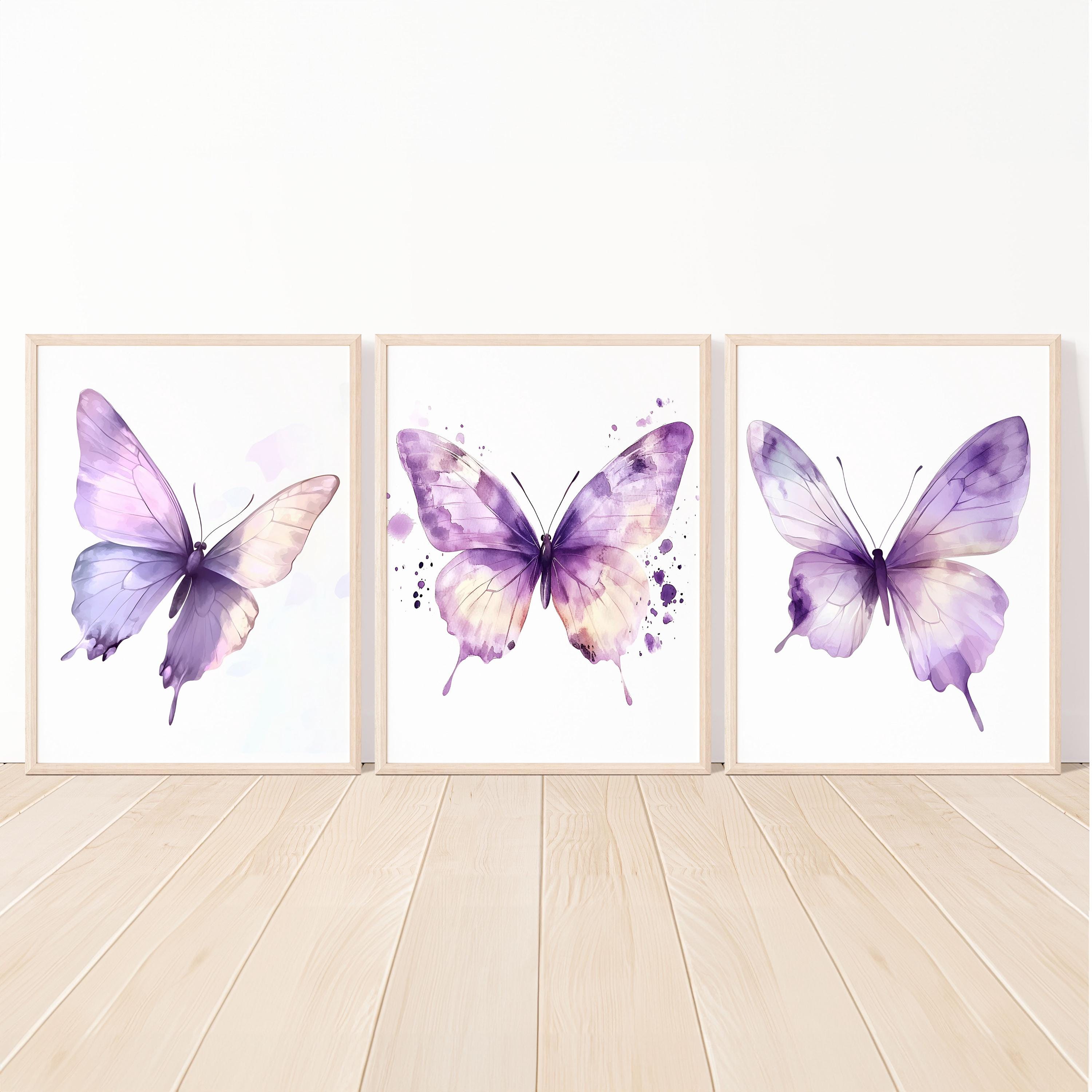 Watercolor Butterfly Wall Art Printable Girl Nursery Decor Kids Bedroom ...