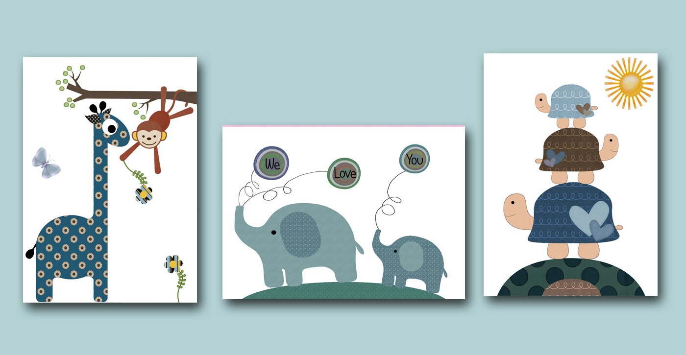 Baby Boy Wall Art for Children Kids Wall Art Baby Boy Nursery Etsy