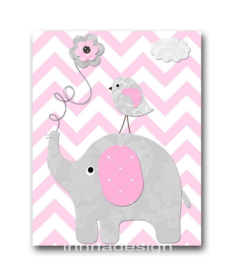 Childrens Art Prints Baby Girl Nursery Wall Decor Set of 3 Pictures ...