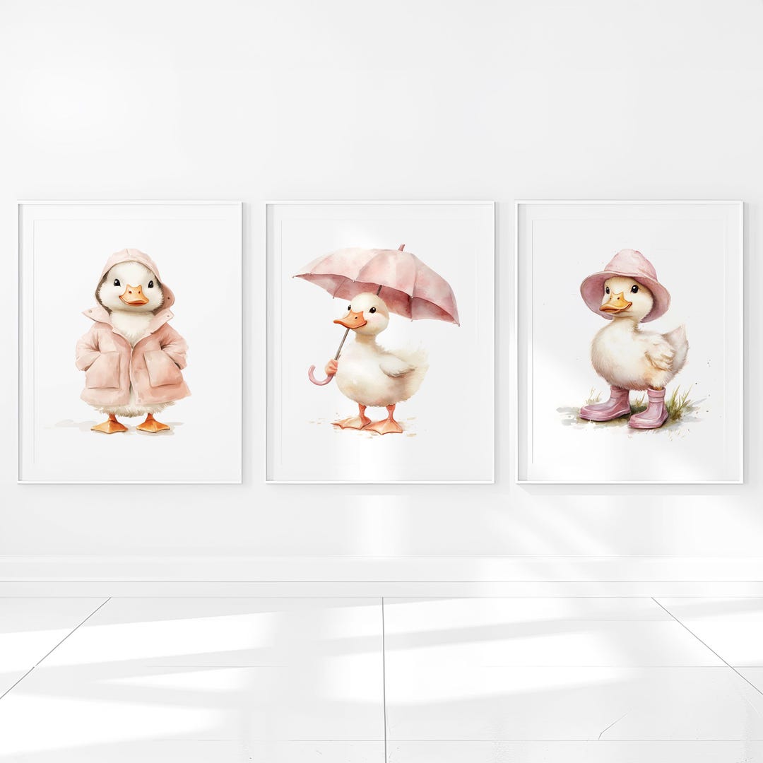 Duck Nursery Wall Artwork Printable Girl Bedroom Decor Neutral Poster ...