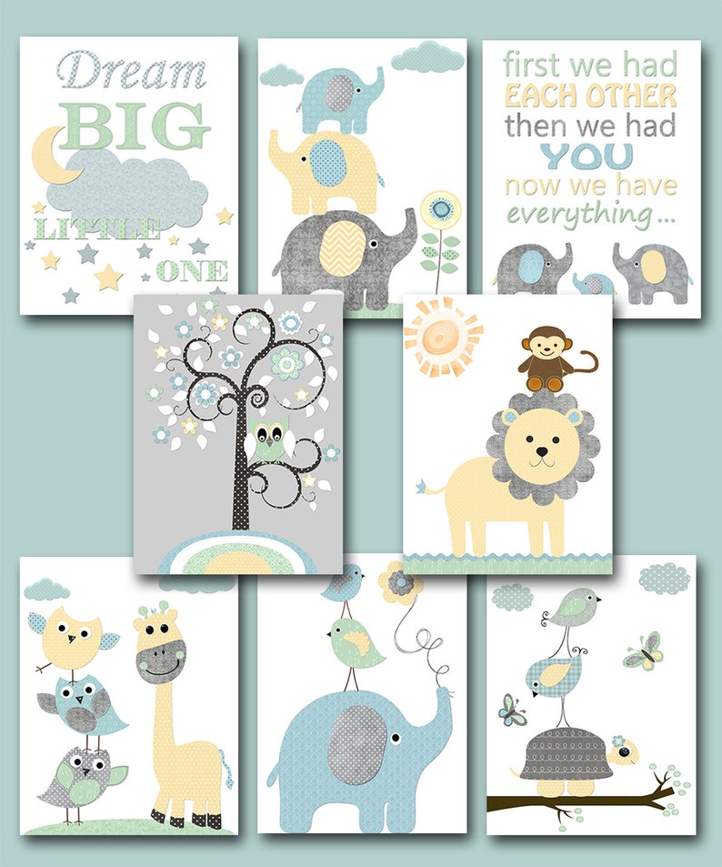Baby Shower Gift Elephant Nursery Quotes Kids Wall Art Kids Art Baby Boy Nursery Art Baby Room Decor Set Of 8 Gray Blue Yellow Mint Baby Shower Gift Elephant Nursery Quotes Kids Wall Art Kids Art Baby Boy Nursery Art Baby Room Decor Set Of 8 Gray Blue Yellow Mint