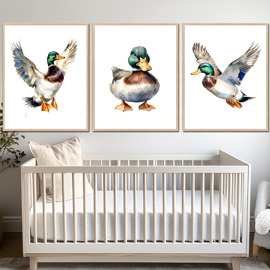 Mallard Duck Nursery Wall Artwork Printable Girl Boy Bedroom Decor ...