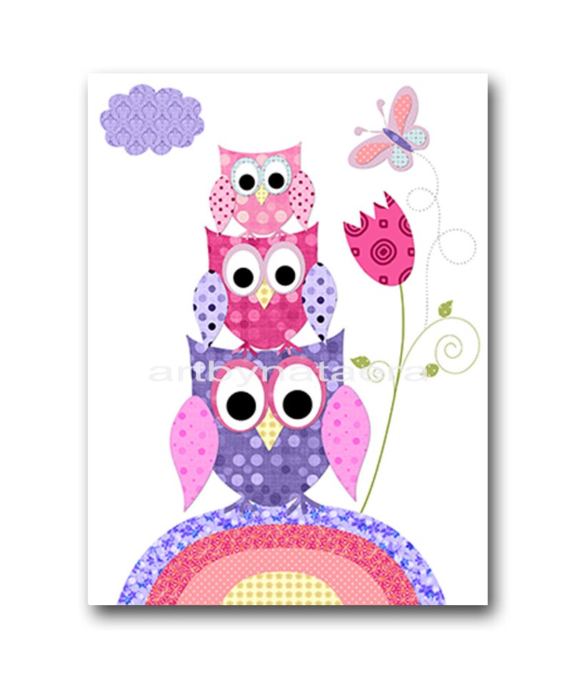 Owl Decor Owl Nursery Baby Girl Nursery Art Nursery Wall Etsy