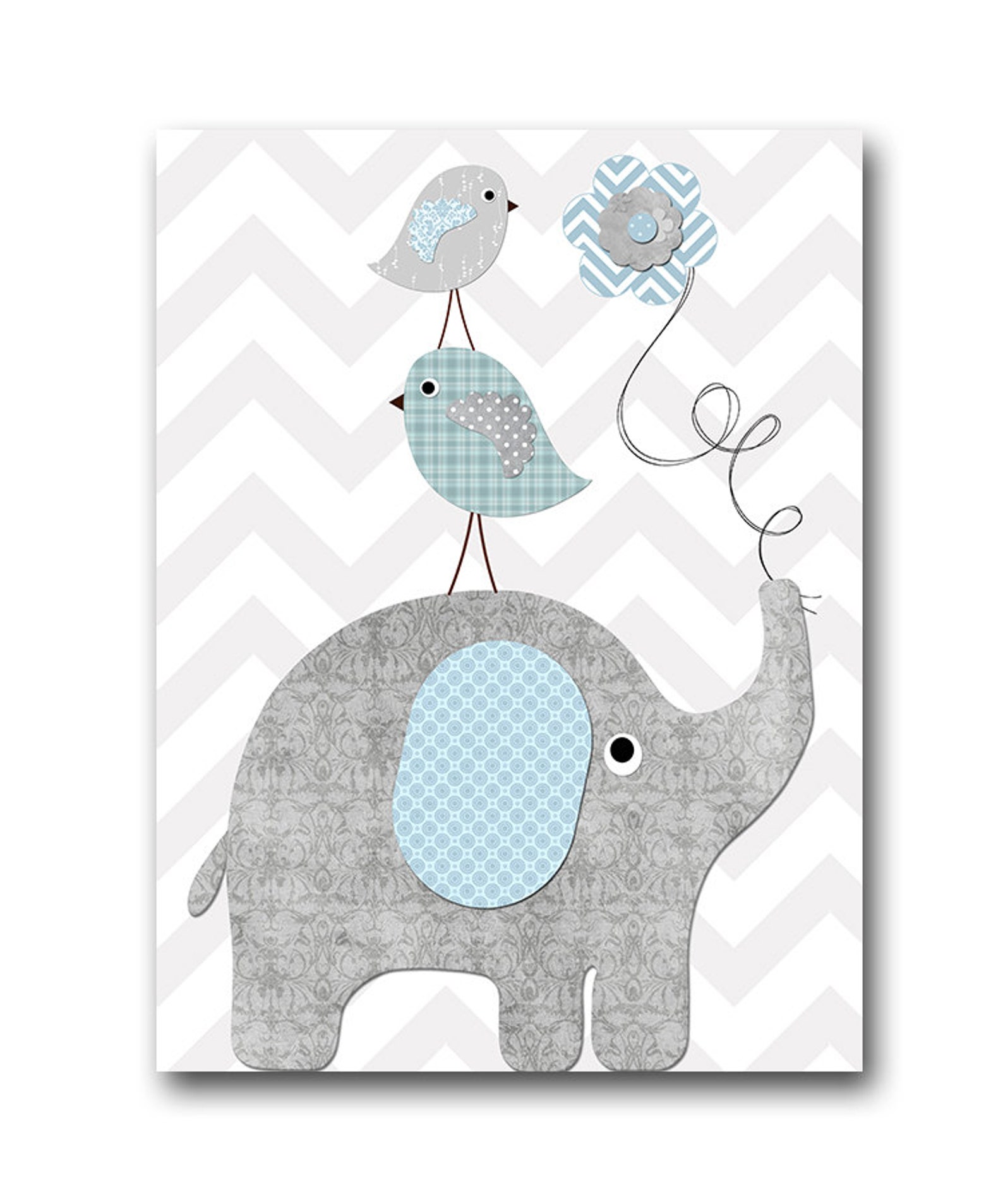 Grey Blue Baby Boy Wall Decor Canvas Nursery Print Canvas Etsy