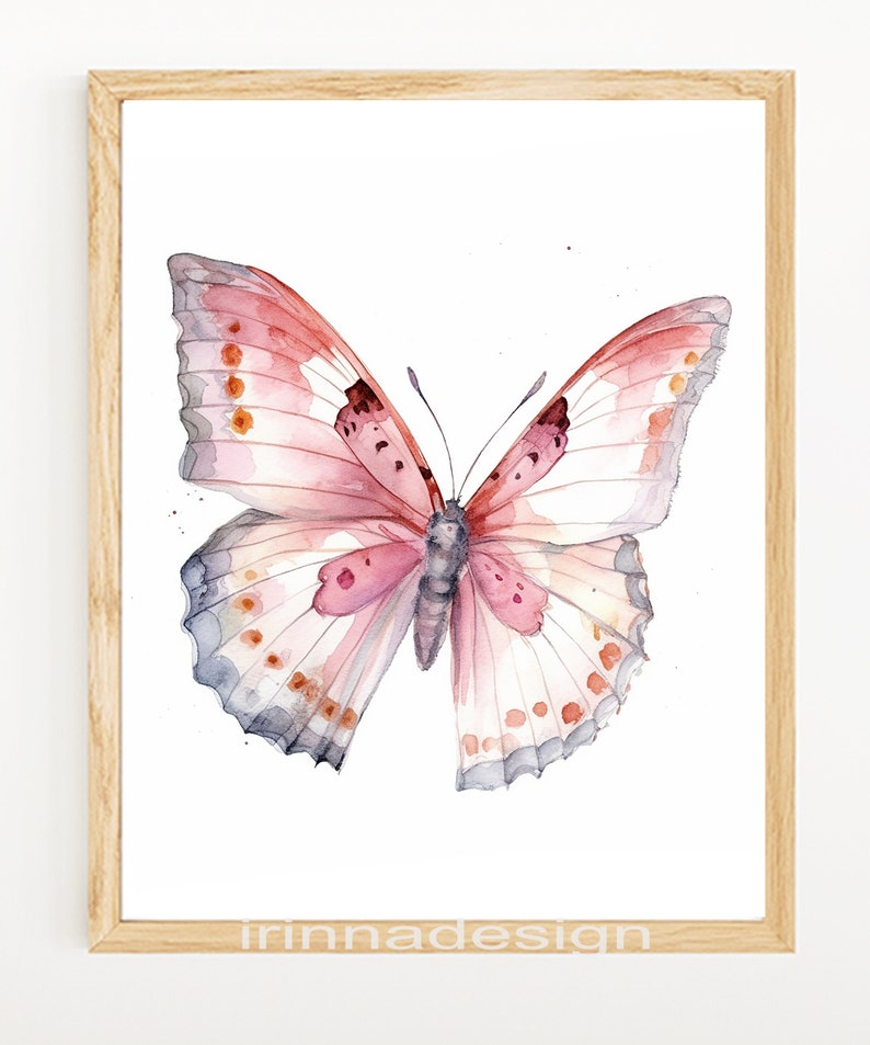 Watercolor Butterfly Wall Art Printable Girl Nursery Decor Kids Bedroom ...
