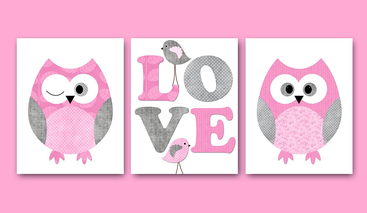 Kids Wall Art Owl Nursery Owl decor Baby Nursery Decor Baby Etsy