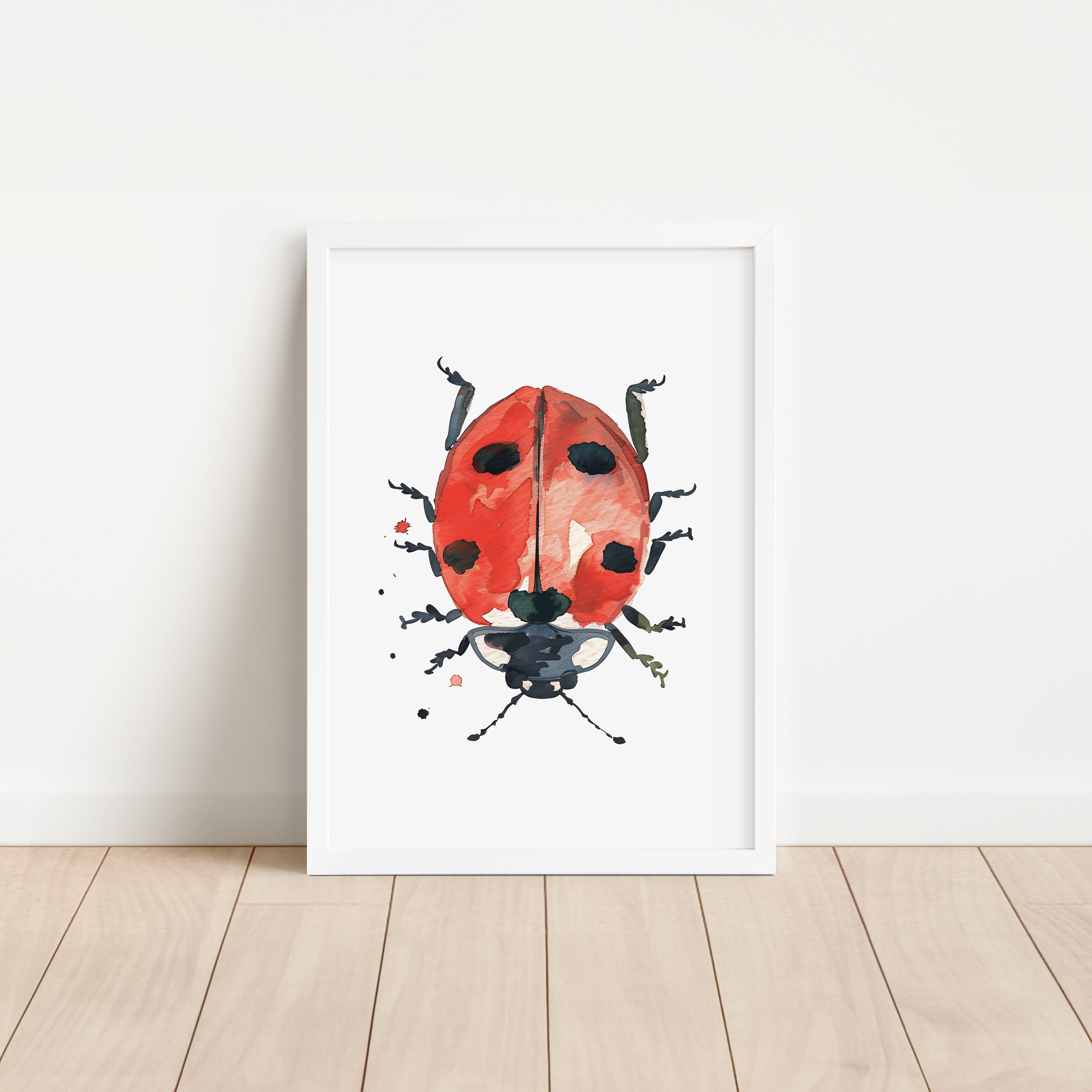 Ladybug Nursery Wall Art Print Personalized Name Kid Bedroom Decor ...