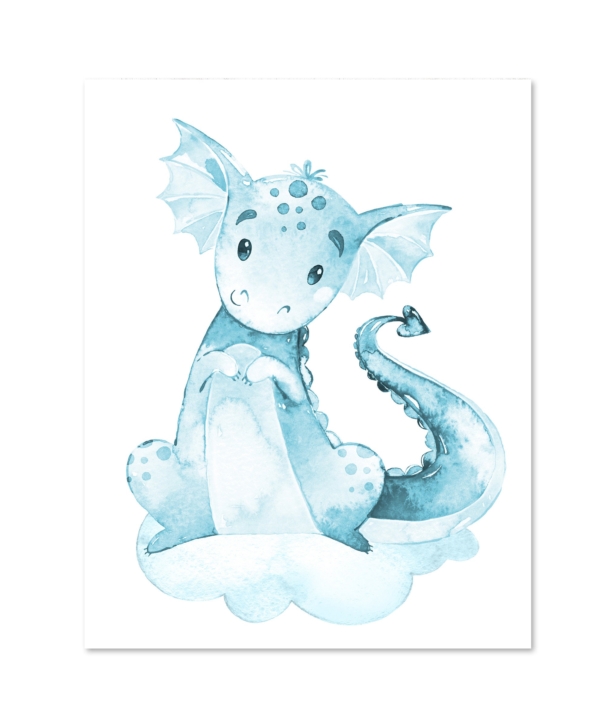Baby Boy Nursery Decor Dragon Prints Wall Art Kids Playroom Set of 3 ...
