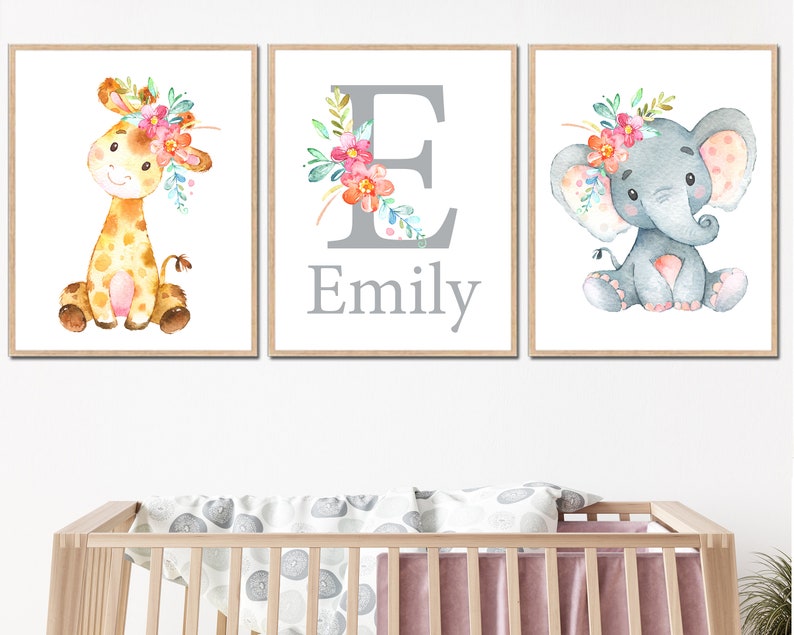 Safari Baby Bedroom Decoration Custom Child Personalized Name Etsy