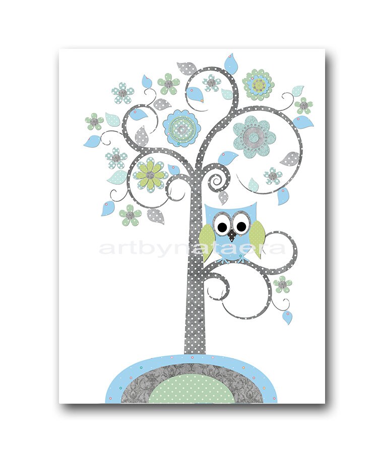 Baby Boy Nursery Wall Decor Childrens Art Print Set of 4 Gray | Etsy