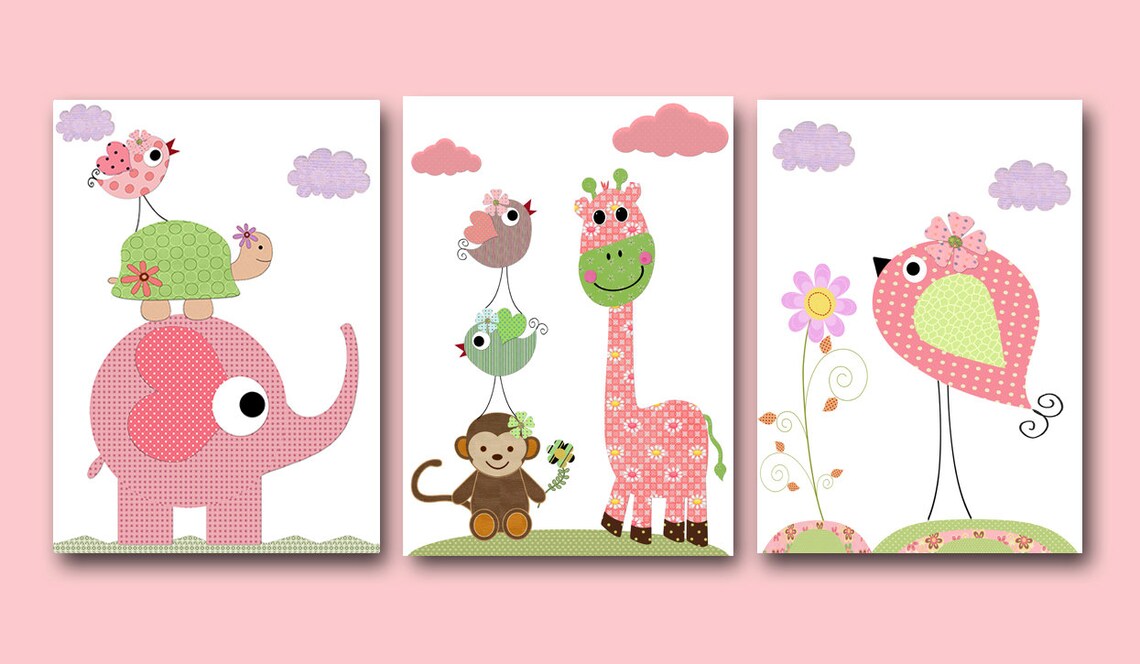 Children Room Kids Wall Art Baby Girl Room Decor Baby Girl Etsy