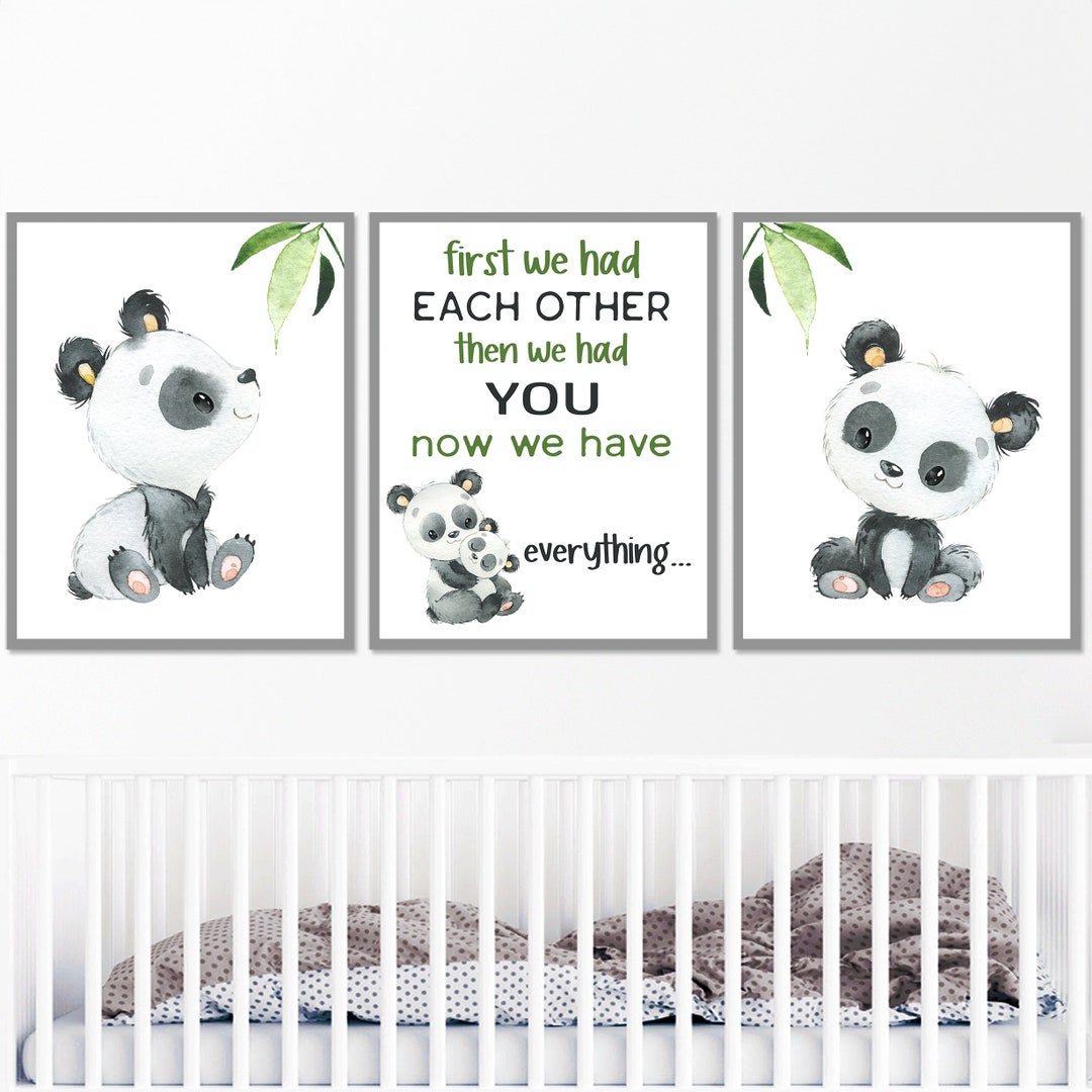 Panda Nursery Art Printable Baby Boy Girl Nursery Poster Quotes Wall ...