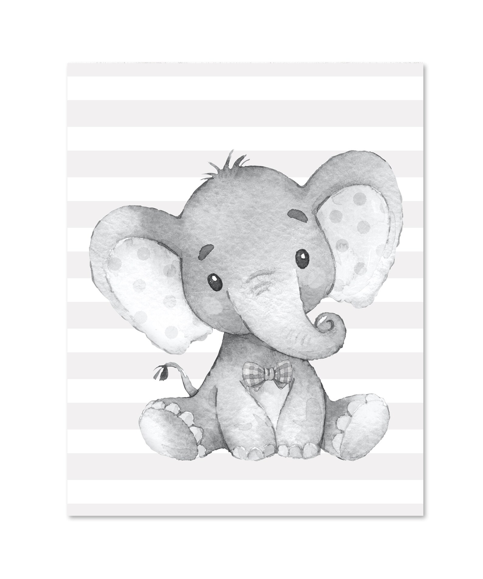 Elephant Print Art Baby Boy Nursery Wall Decor Neutral Poster Set of 3 ...