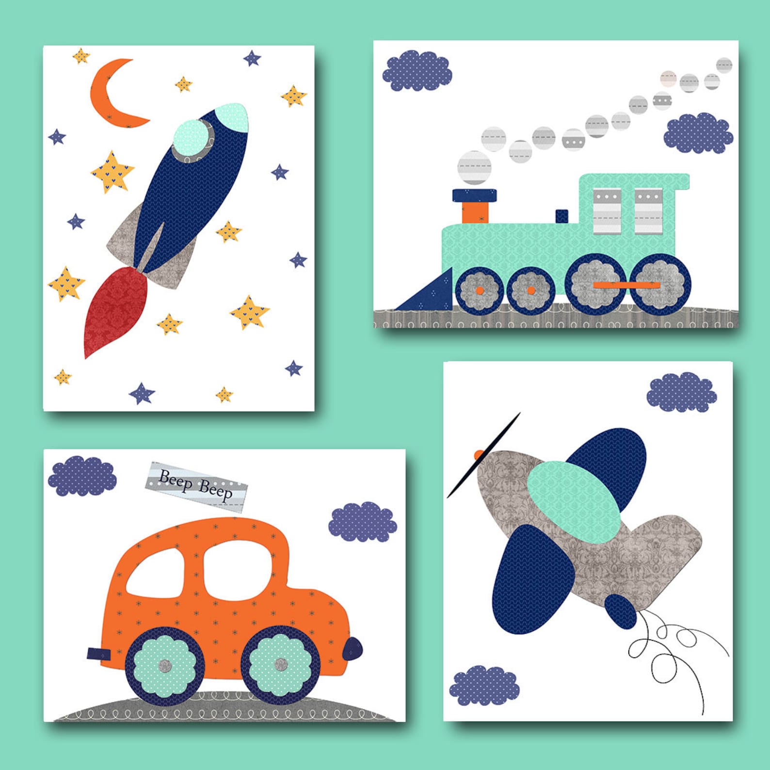Baby Boy Nursery Decor Printable Wall Art Children Room Kids - Etsy