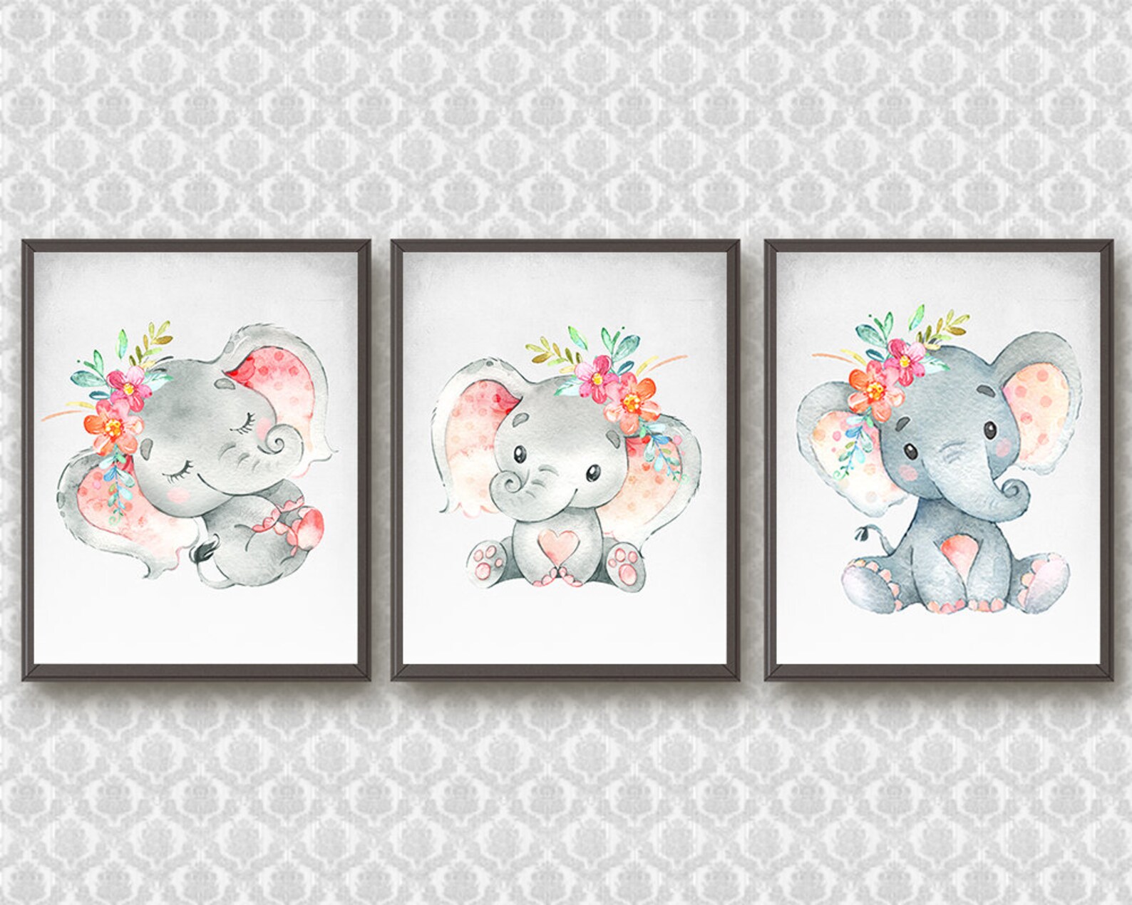 Elephant Print Wall Decor Elephant Art Elephant Poster Etsy