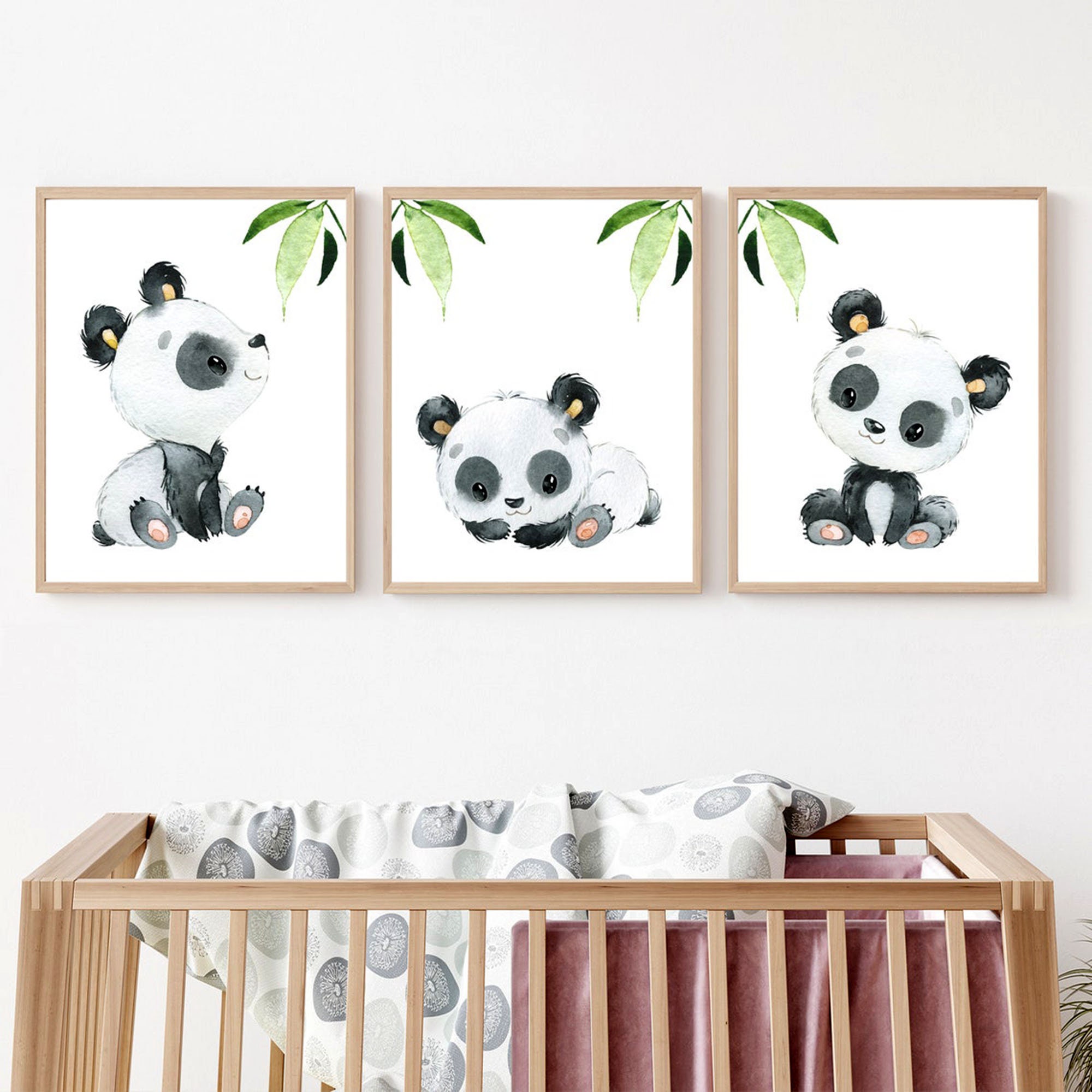 playroom  vintage retro poster DIGITAL INSTANT DOWNLOAD panda art print wall decor nursery childrenkids bedroom