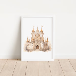 Princess Castle Neutral Printable Wall Art Decor Fairytale Digital Baby ...