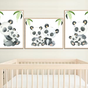 Panda Baby Room Poster Boy Nursery Wall Decoration Children Art Prints ...