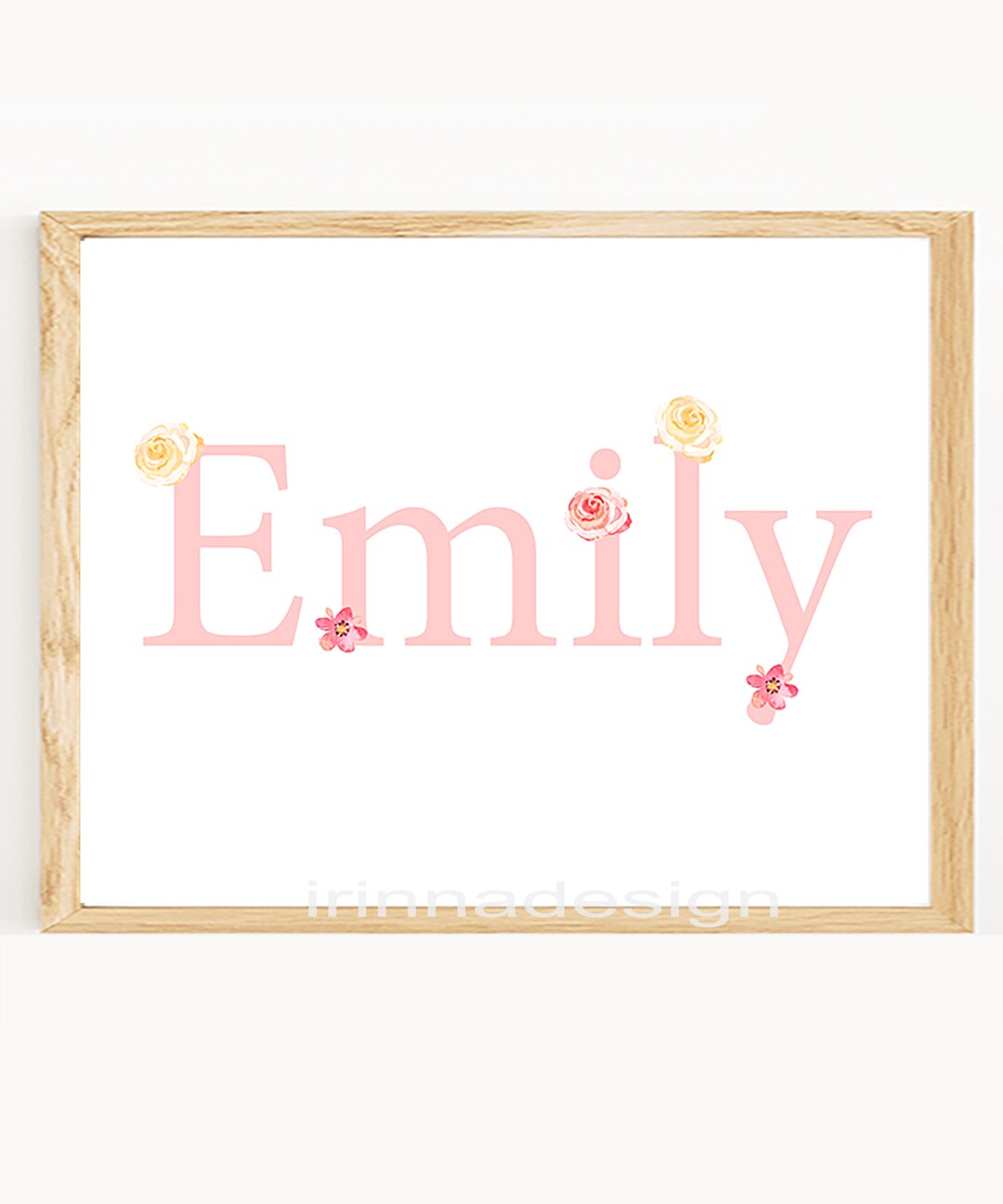 Girls Custom Baby First Name Sign Poster Kids Nursery Art Etsy