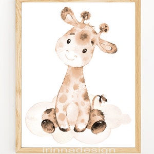 Baby Boy Nursery Wall Decor Neutral Art Print Jungle Animals Safari ...