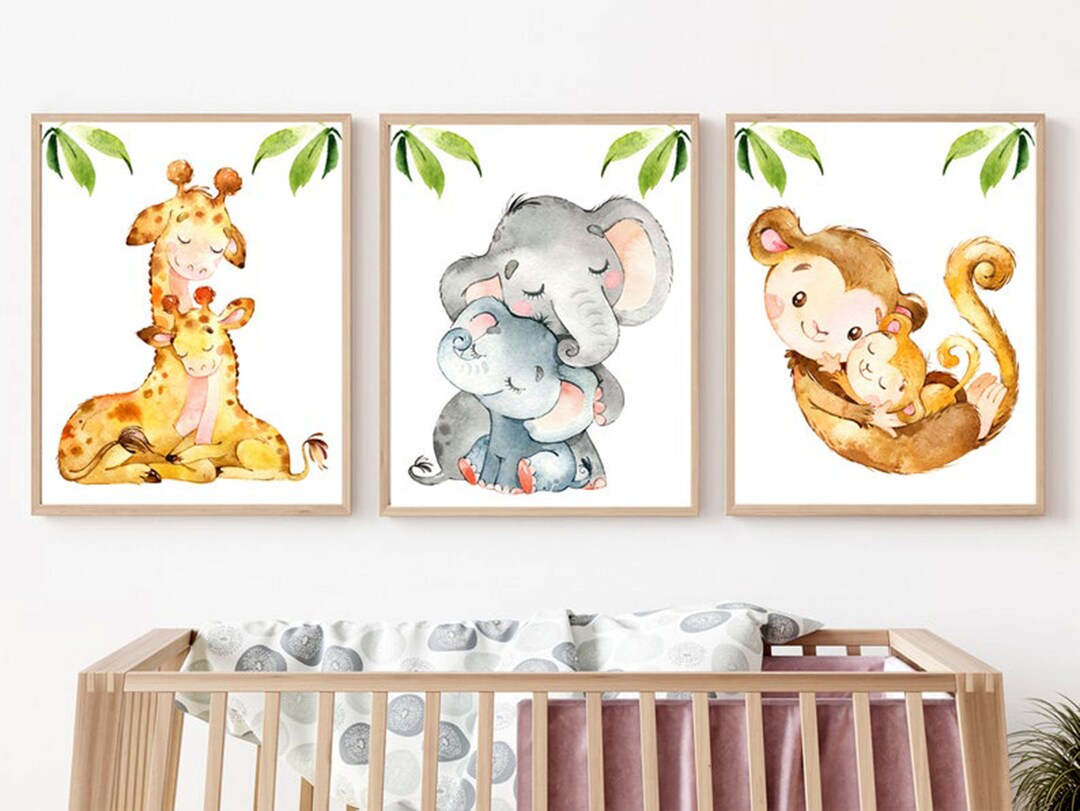 Safari Baby Nursery Wall Decor Jungle Animal Art Print Child - Etsy