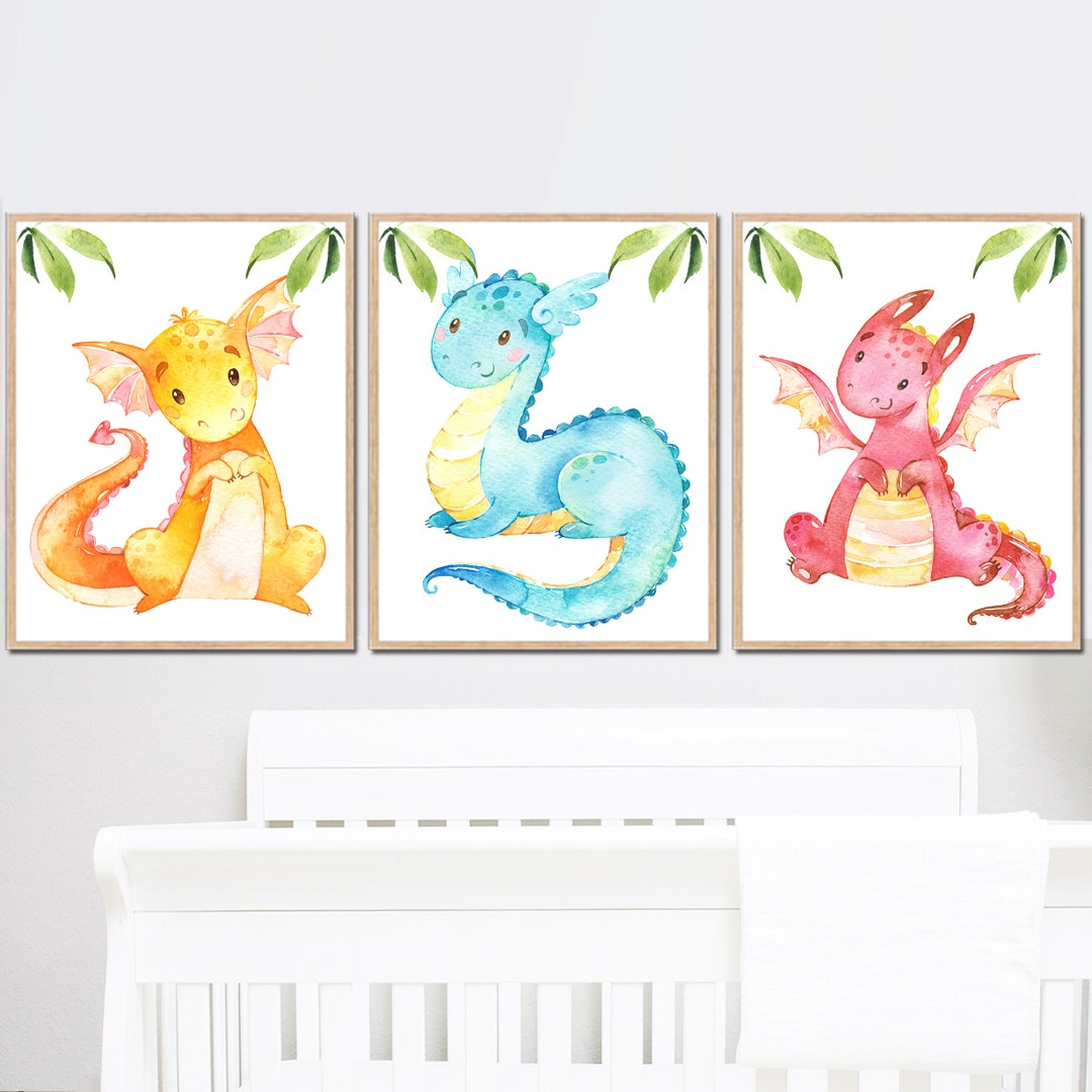 Dragon Printable Wall Art Baby Boy Nursery Decoration Child Playroom ...