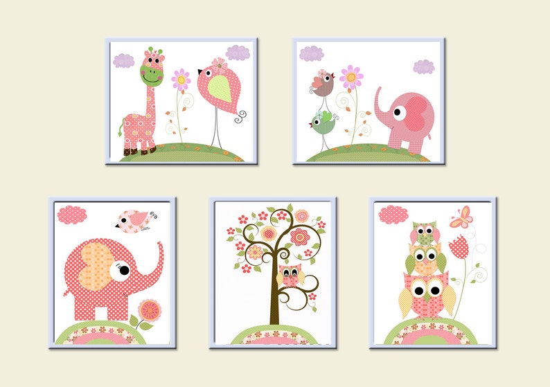 Baby Wall Art Baby Girl Room Decor Owls Baby Girl Nursery Etsy