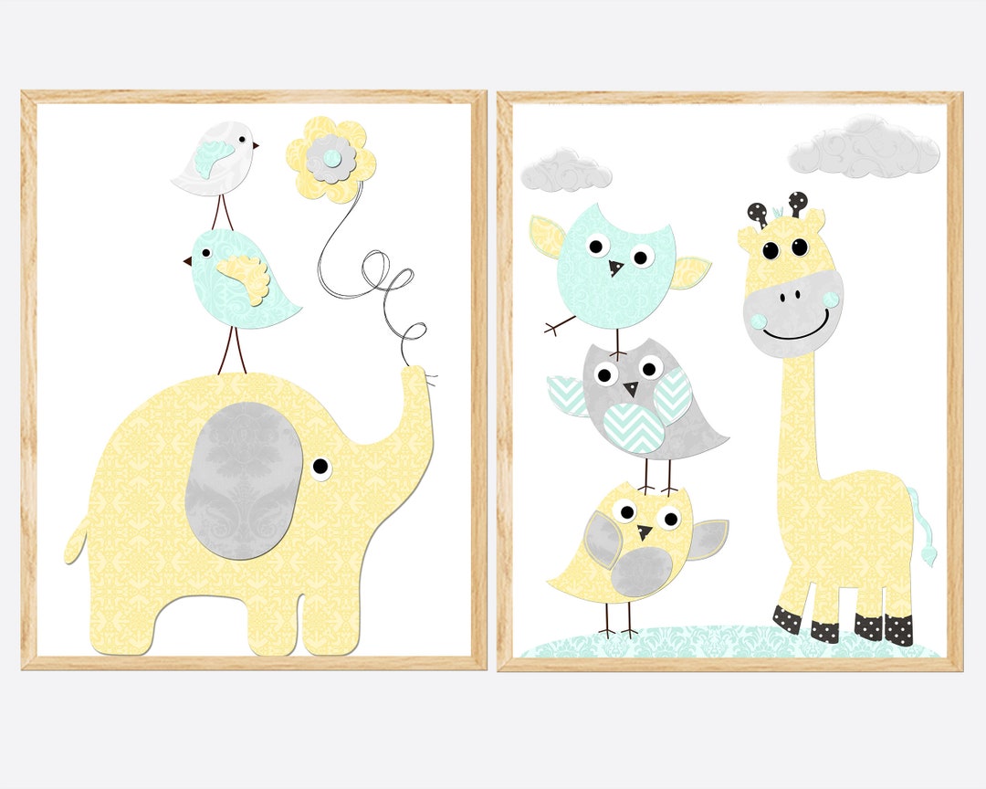 Kids Bedroom Wall Decor Baby Boy Nursery Art Printable Little Elephant ...