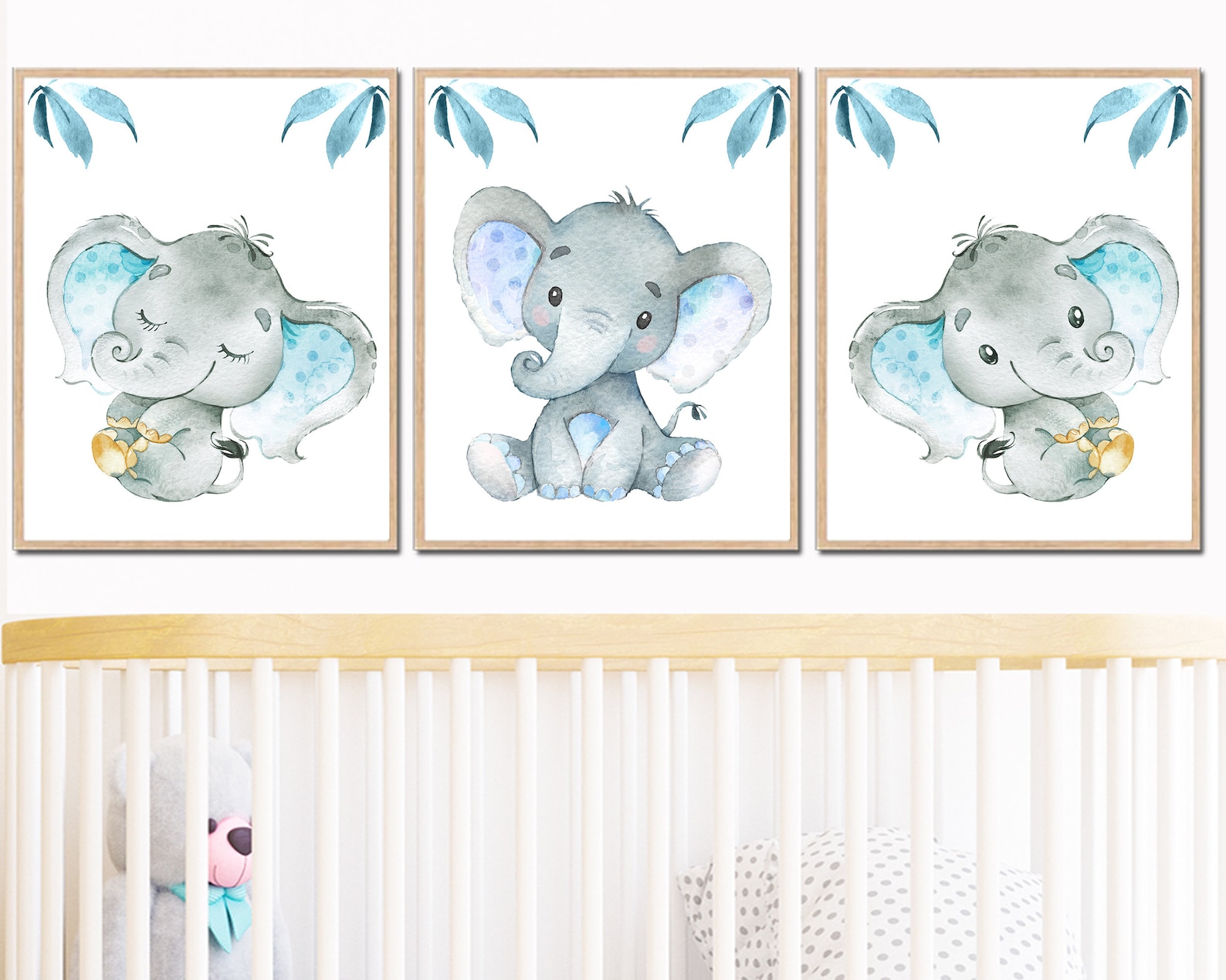 Elephant Wall Decor Baby Boy Nursery Art Print Children Room - Etsy