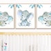 Elephant Wall Decor Baby Boy Nursery Art Print Children Bedroom Set of ...