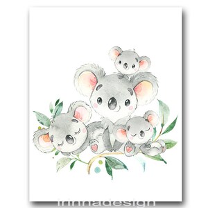 Australian Animals Prints Nursery Wall Art Decor Koala Poster Digital ...