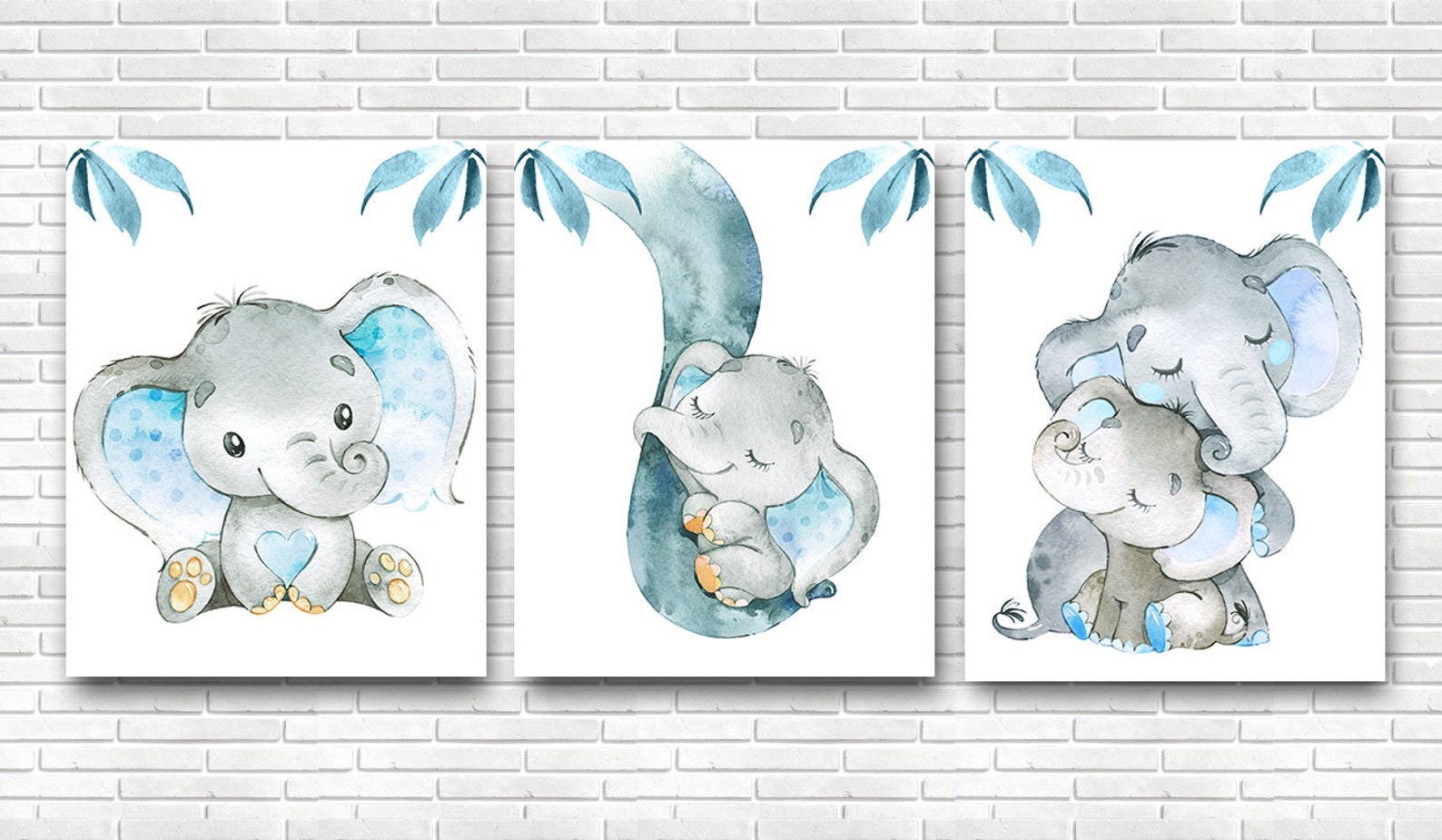 Elephant Poster Baby Boy Nursery Art Print Children Room Wall - Etsy