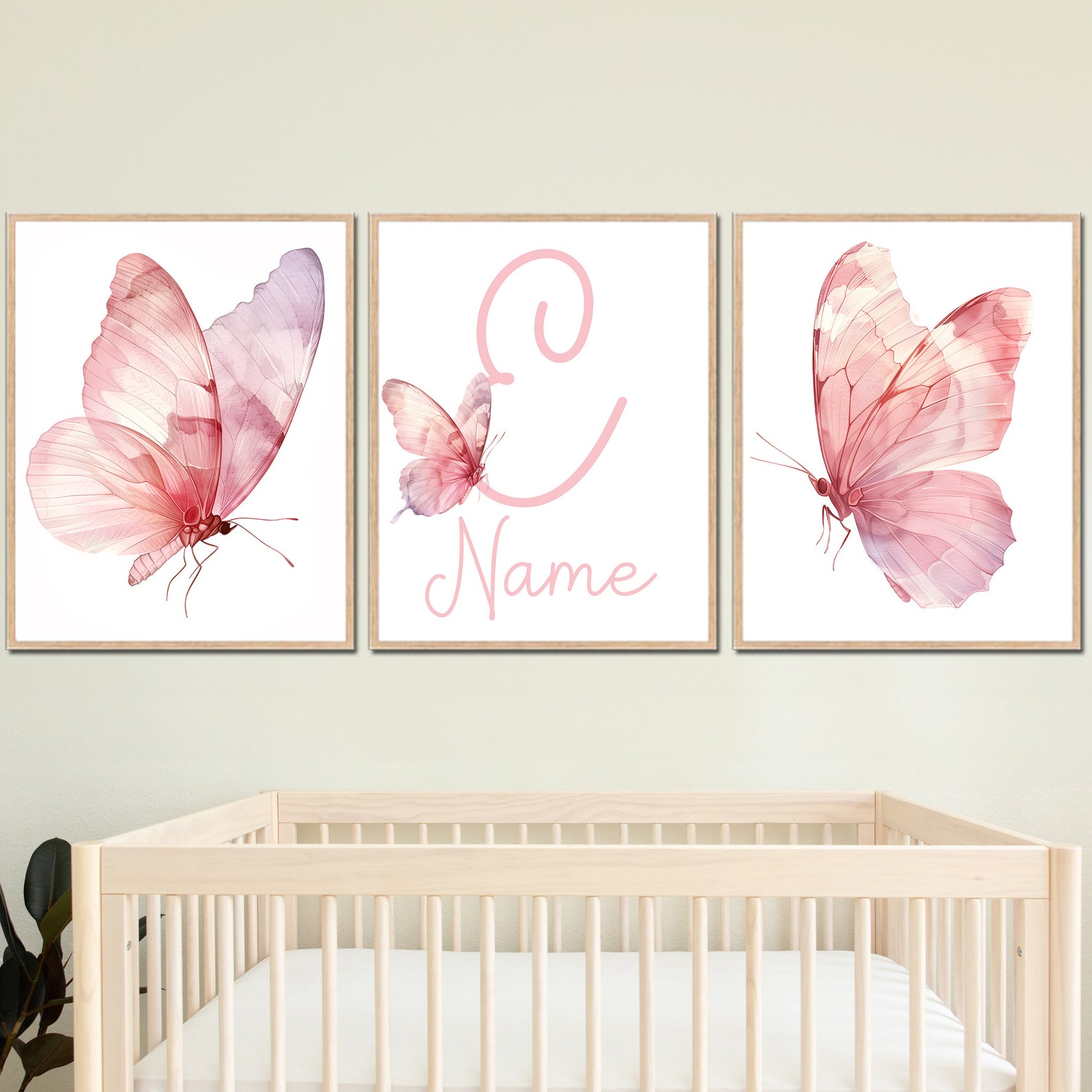 Butterfly Wall Art Personalized Name Prints Custom Baby Girl Nursery ...