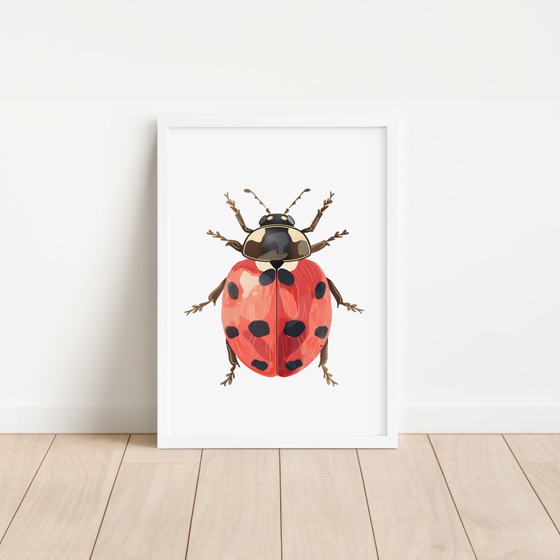 Ladybug Nursery Wall Art Print Personalized Name Kid Bedroom Decor ...