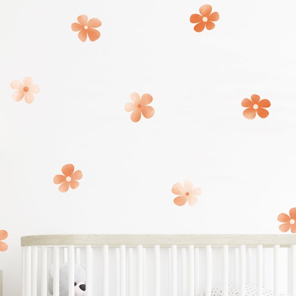 Stickers muraux fleurs aquarelles Stickers floraux chambre de bébé fille Stickers enfants chambre de bébé chambre salle de jeux d'enfants bohème