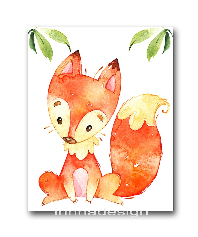 Woodland Baby Nursery Decor Forest Animal Wall Art Print Kids Etsy