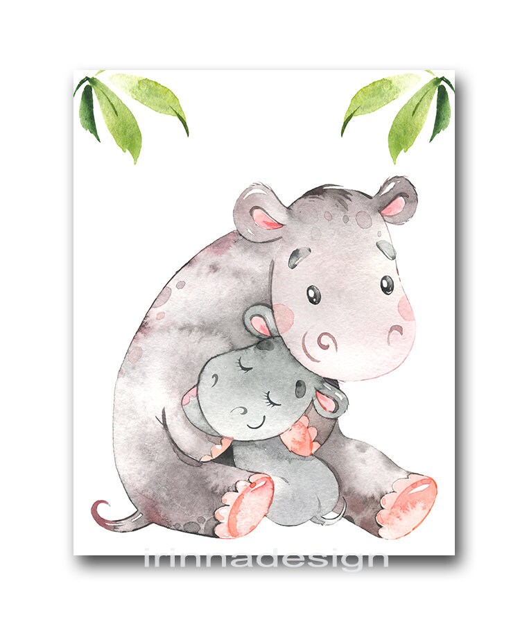 Animal watercolor Nursery Animal Baby Animal Prints Baby | Etsy