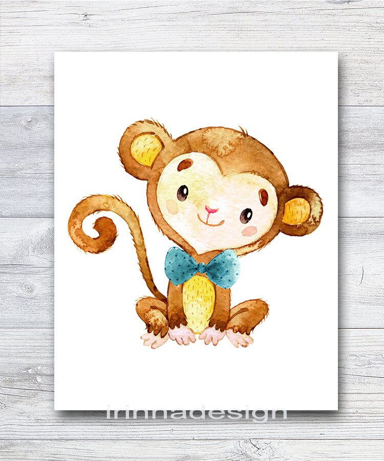 Safari Tier Poster Set - 4er Set Wandbilder Für Kinderzimmer Deko