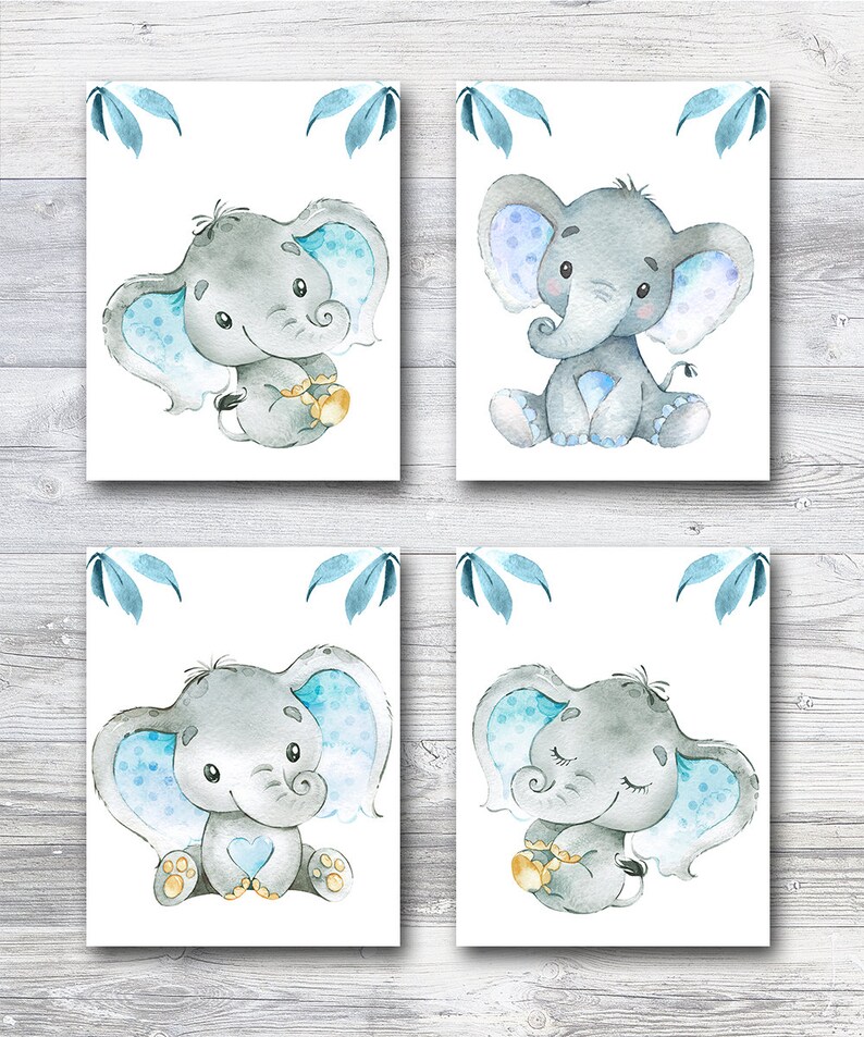 Baby Elephant Wall Decor Boy Nursery Art Print Children Room - Etsy